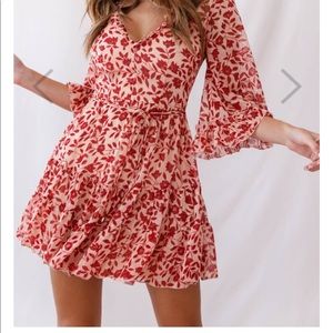 Maryanne Lace-Up Back Tea Dress Red